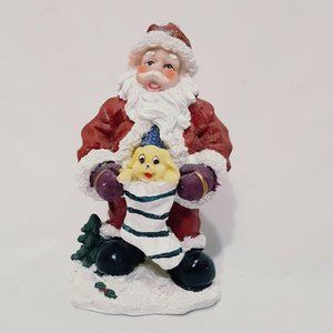 Santa Claus Stocking Puppy Figurine Christmas 5"